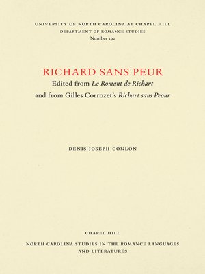 cover image of Richard sans Peur